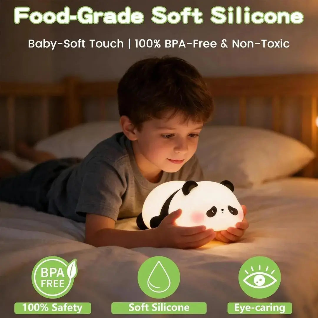 Cute Panda LED Night Light – 3-Level Dimmable Sleep & Ambient Lamp