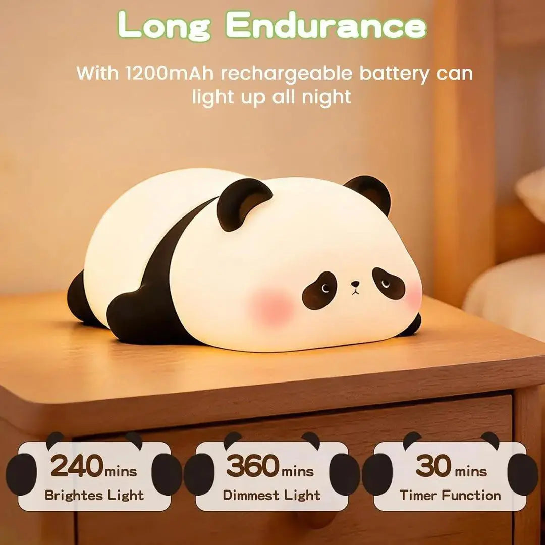 Cute Panda LED Night Light – 3-Level Dimmable Sleep & Ambient Lamp