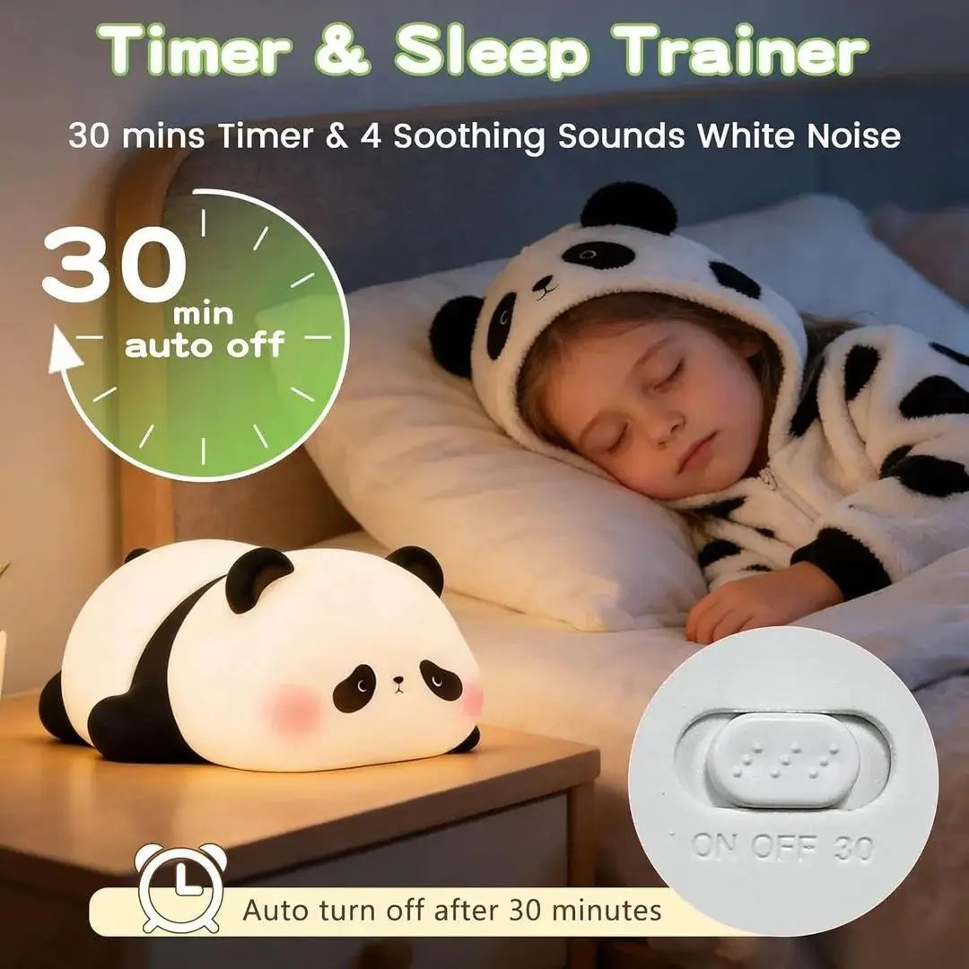 Cute Panda LED Night Light – 3-Level Dimmable Sleep & Ambient Lamp